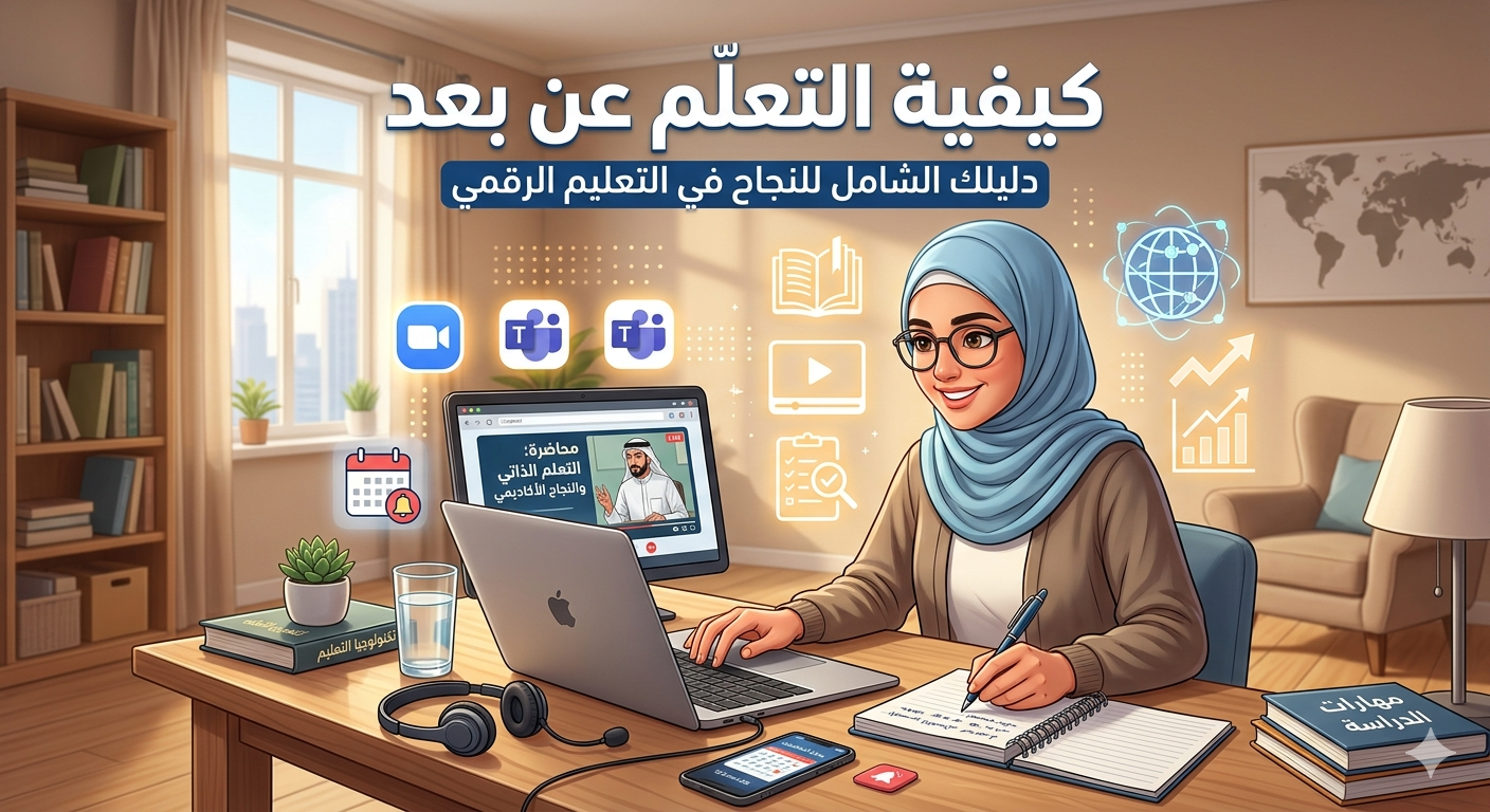 مقال ( كيفية التعلم عن بعد ) - صورة الغلاف