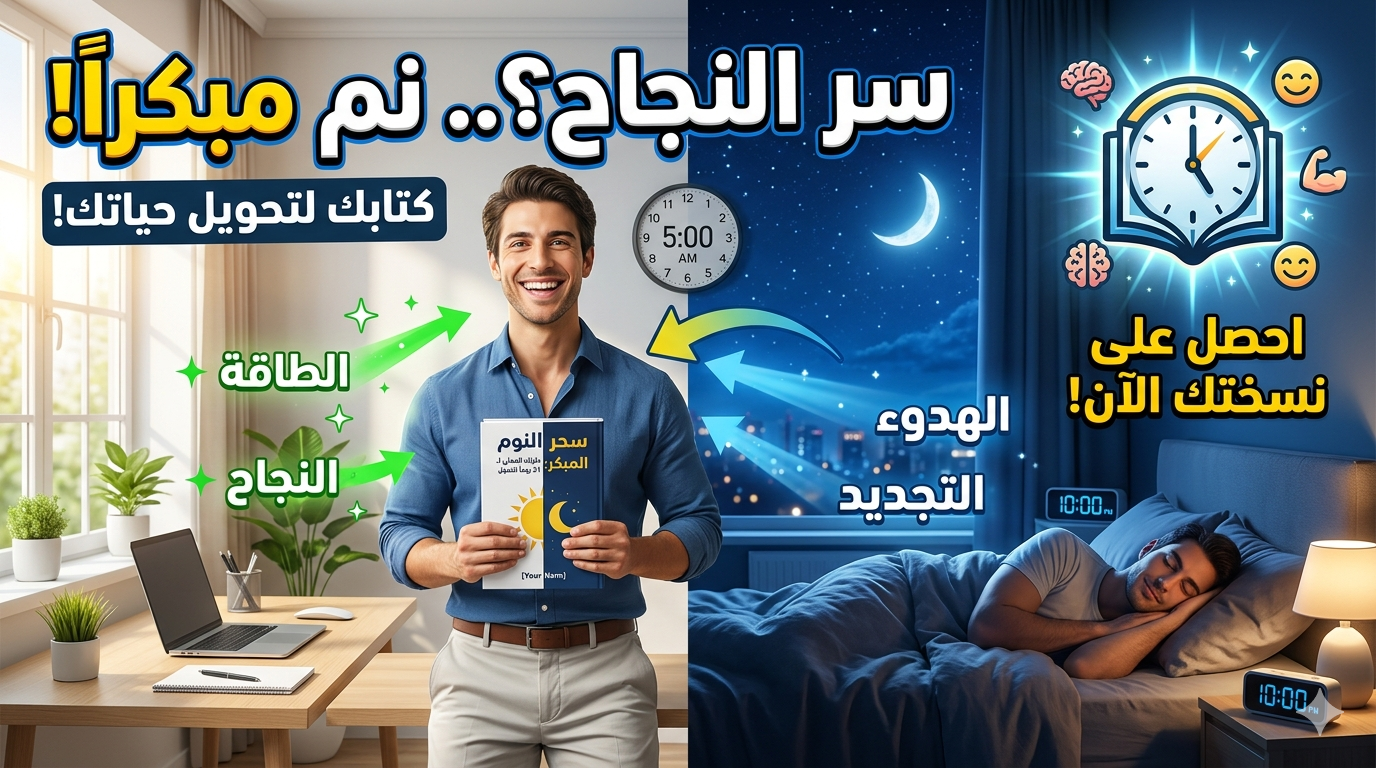 كتاب عن فوائد النوم المبكر - صورة الغلاف