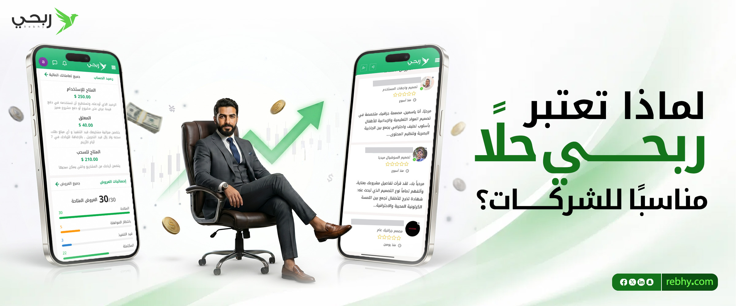 ربحي | أفضل منصة عمل حر للشركات لإدارة المشاريع وتوظيف المستقلين