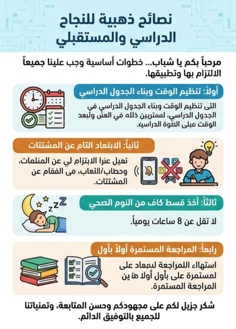 نصائح ذهبية للنجاح الدراسي و المستقبلي - صورة الغلاف