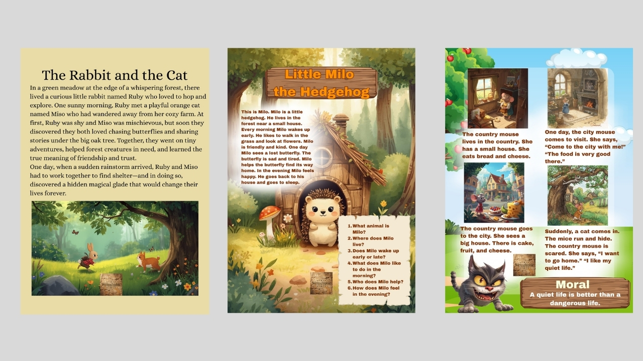 تصميم داخلي لكتاب تعليمي للأطفال باللغة الانجليزية