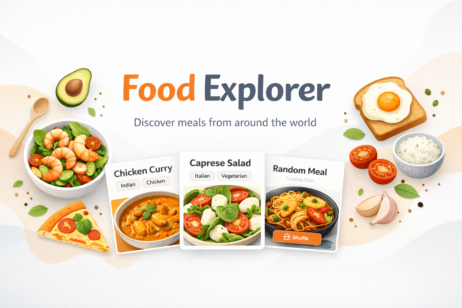 استكشف وصفات الطعام من جميع أنحاء العالم - Food Explorer