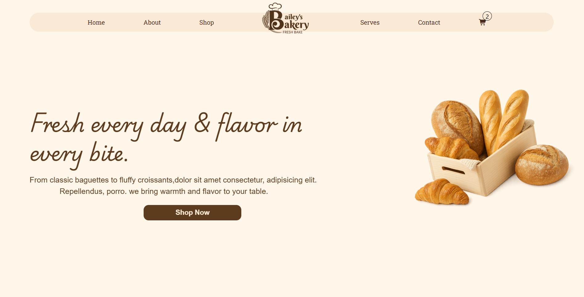 تطوير واجهة متجر "Bakery Store" - متجاوب بالكامل، تصميم عصري بتجربة مستخدم سلسة