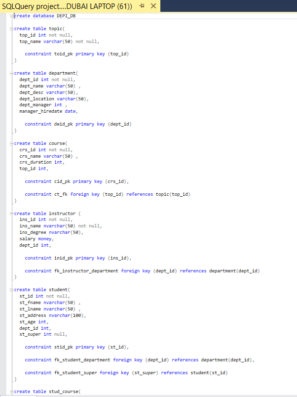 تحليل بيانات باستخدام sql واستخراج تقارير متقدمه لدعم اتخاذ القرار