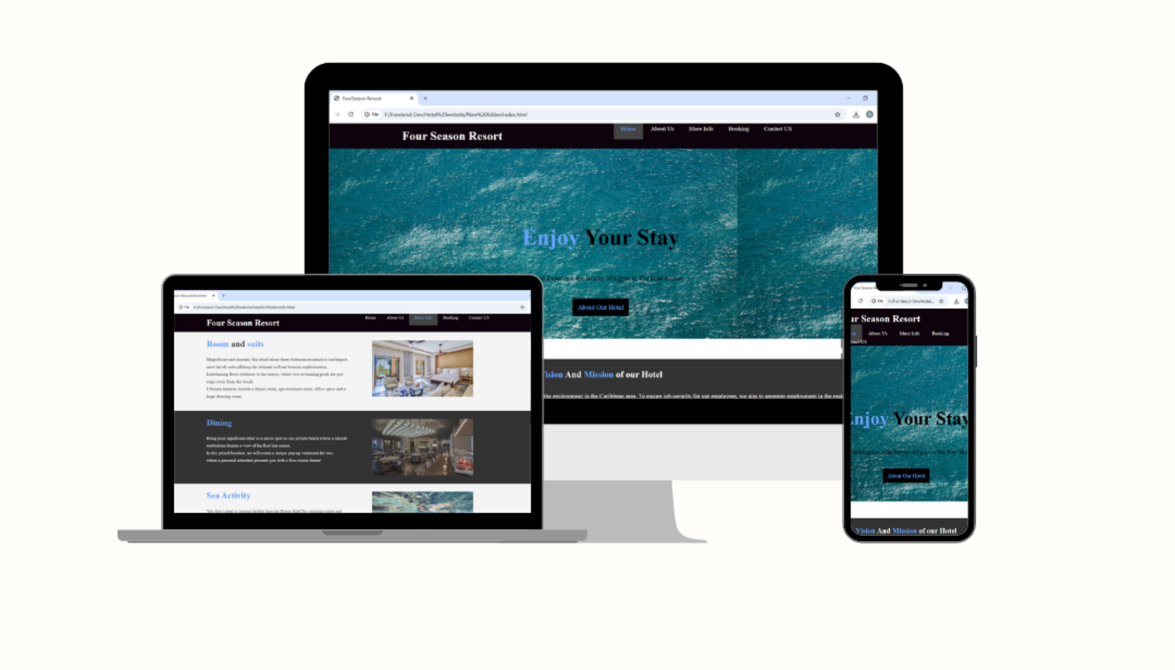 تصميم موقع فندق احترافي مع صفحة حجز وخدمات