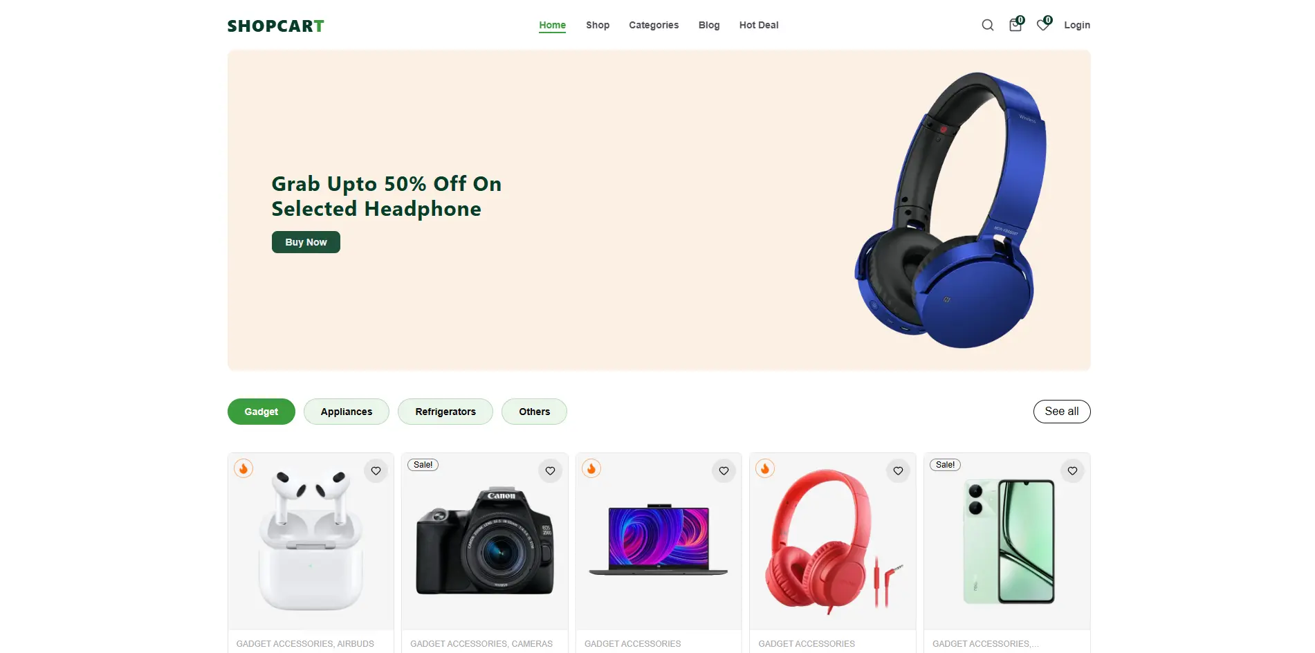 سلة التسوق – موقع تجارة إلكترونية حديث