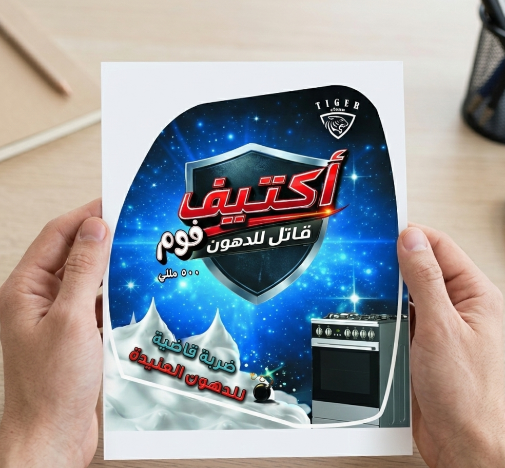 تصميم استيكر لمنتج منظفات